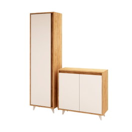 Hanah Home Zapatero Roble y Blanco